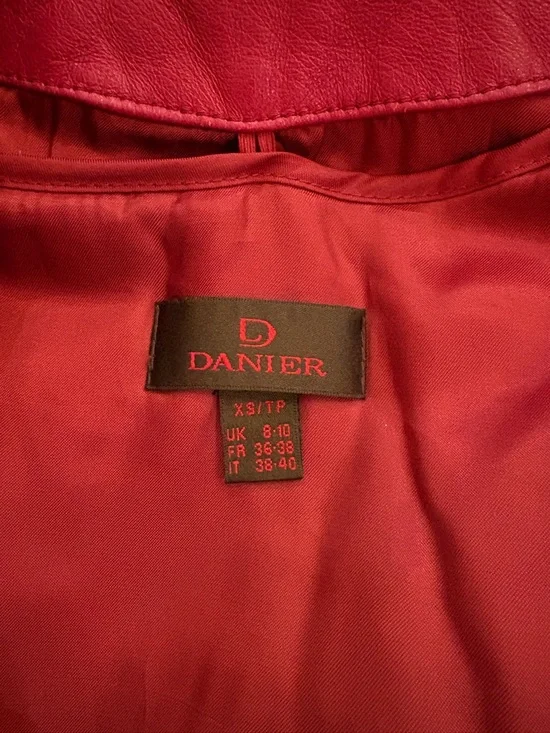 Danier Red Leather Button-Front Jacket - Picture 8 of 11